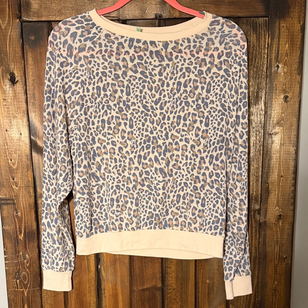 Leopard Print Pullover Sweater in Cream